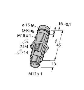 [16885] Turck Inductive Sensor, For High Pressures (BID2-G180-AP6-H1141/S212)
