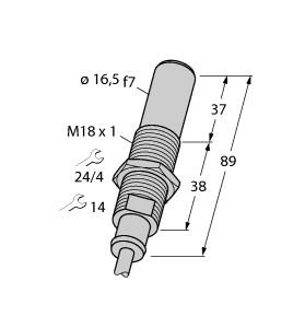 [1688207] Turck Inductive Sensor, For High Pressures and Extended Temperature Ranges (BID2-G182-AP6/S212-S85 5M)