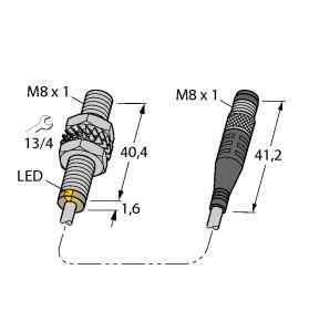 [4621391] Turck Magnetic Field Sensor, Magnetic-inductive Proximity Sensor (BIM-EG08-AP6X-0.2-PSG3M)