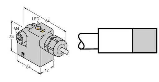 [1347290] Turck Magnetic Field Sensor, for pneumatic cylinders (magnetic-field immune) (BIM-IKM-AZ3X2 W/KLI3)