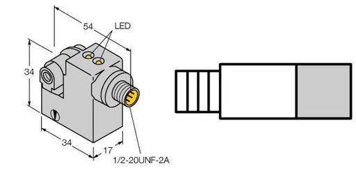 [1347190] Turck Magnetic Field Sensor, For Pneumatic Cylinders (BIM-IKM-AZ3X2-B3131 W/KLI3)