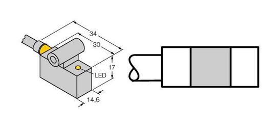 [4620097] Turck Magnetic Field Sensor, for pneumatic cylinders (BIM-IKT-AP6X 7M W/KLI3)