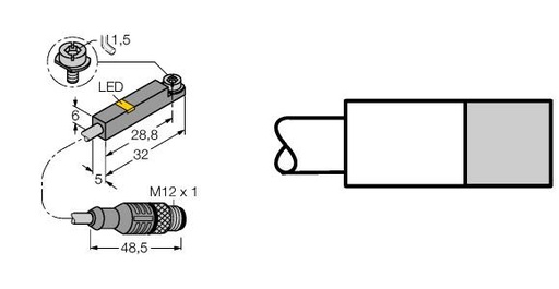 [1056892] Turck Magnetic Field Sensor, for pneumatic cylinders (BIM-INT-Y1X-0.2-RS4.21T)