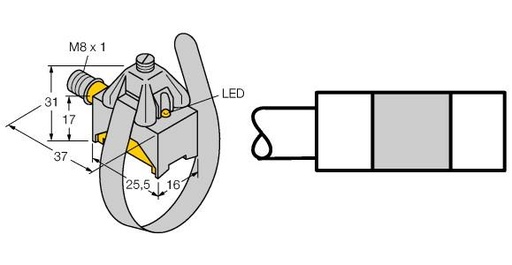 [46742] Turck Magnetic Field Sensor, For Pneumatic Cylinders (BIM-KST-AP6X-V1131)