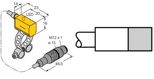 [4624088] Turck Magnetic Field Sensor, For Pneumatic Cylinders (BIM-PST-AP6X-0.2-RS4T W/KLP80)