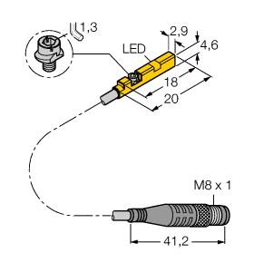 [4685863] Turck Magnetic Field Sensor, For Pneumatic Cylinders (BIM-UNR-AP6X-1.5-PSG3M W/M)
