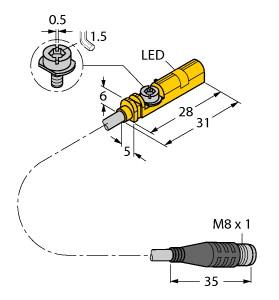 [4685742] Turck Magnetic Field Sensor, For Pneumatic Cylinders (BIM-UNT-AP7X-0.3-PSG3S)