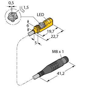 [4686011] Turck Magnetic Field Sensor, Compact design for small hydraulic cylinders (BIM-UNTK-AP7X-0.3-PSG3M)