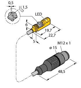 [4686021] Turck Magnetic Field Sensor, Compact design for small hydraulic cylinders (BIM-UNTK-AP7X-0.3-RS4)
