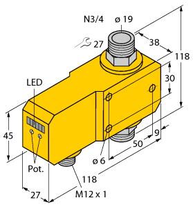 [6870675] Turck Flow Monitoring, Inline Sensor with Integrated Processor (FCI-N3/4D20A4P-AP8X-H1141)