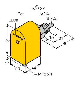 [6870092] Turck Flow Monitoring, Immersion Sensor with Integrated Processor (FCS-G1/2A4P-AP8X-H1141)