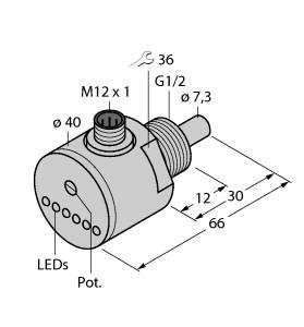 [6870003] Turck Flow Monitoring, Immersion Sensor with Integrated Processor (FCS-G1/2DY-AP8X-H1141)