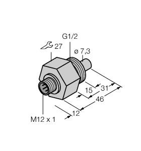 [6870311] Turck Flow Monitoring, Immersion Sensor without Integrated Processor (FCS-G1/2TN-NA-H1141)