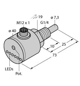 [6870101] Turck Flow Monitoring, Immersion Sensor with Integrated Processor (FCS-G1/4A4-AP8X-H1141)