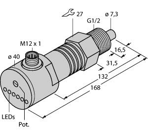 [6870015] Turck Flow Monitoring, Immersion Sensor with Integrated Processor (FCS-GL1/2A4-AP8X-H1141/D090)