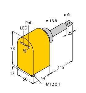 [6870720] Turck Flow Monitoring, Immersion Sensor with Integrated Processor (FCS-HA2P-LIX-H1141/AL115)