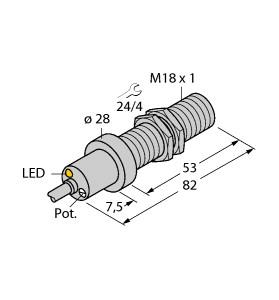 [6870726] Turck Flow Monitoring, Immersion Sensor with Integrated Processor (FCS-M18-AP8X/DO45)