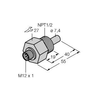 [6871303] Turck Flow Monitoring, Immersion Sensor without Integrated Processor (FCS-N1/2A4-NA-H1141)