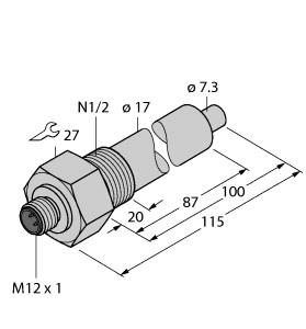 [6871016] Turck Flow Monitoring, Immersion Sensor without Integrated Processor (FCS-N1/2A4-NA-H1141/L100)