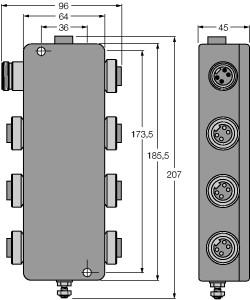 [6611439] Turck FOUNDATION fieldbus, IP67 junction box, 6-channel (JBBS-49SC-M613/EX)