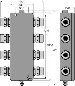 [6611494] Turck FOUNDATION fieldbus, IP67 junction box, 6-channel (JBBS-49SC-T614/3G)
