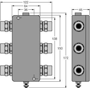 [6611445] Turck FOUNDATION fieldbus, IP67 junction box, 4-channel (JBBS-49-T415B/EX)