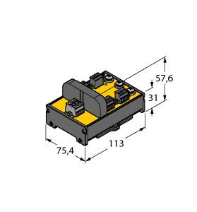 [6611832] Turck FOUNDATION fieldbus and PROFIBUS-PA, IP20 Junction Box with Short-circuit Protection, 4-channel (JRBS-40DC-4RV)