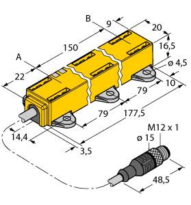 [1590743] Turck Inductive Linear Position Sensor (LI150P1-Q17LM1-LU4X2-0.3-RS5/S97)