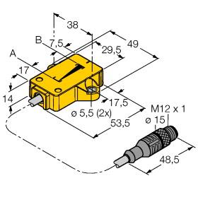 [1590752] Turck Inductive Linear Position Sensor (LI25P1-QR14-LIU5X2-0.3-RS4)