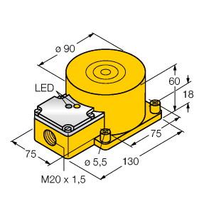 [1625834] Turck Inductive Sensor, With Extended Switching Distance (NI100U-K90SR-VP4X2)