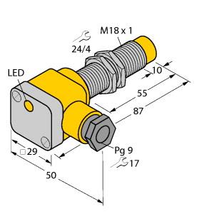 [4331700] Turck Inductive Sensor (NI10-G18SK-RZ3X2 55MM)