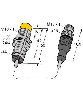 [4611498] Turck Inductive Sensor, With Increased Switching Distance (NI14-M18-AP6X-0.2-RS4T)