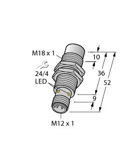 [1634859] Turck Inductive Sensor, For the Food Industry (NI15U-EM18WD-AP6X-H1141/3GD)