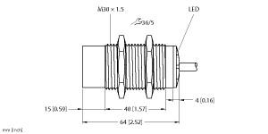 [4670585] Turck Inductive Sensor, With Increased Switching Distance (NI20-M30-AP6X 7M)