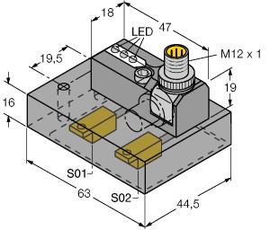 [1650131] Turck Inductive Sensor, Monitoring Kit for Power Clamps (NI2-ISI-0.055-BDS-2AP6X3-H1141/S34wISI2)