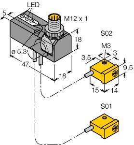 [1650099] Turck Inductive Sensor, Monitoring Kit for Power Clamps (NI2-Q9.5-0.1-BDS-2AP6X3-H1141/S34)