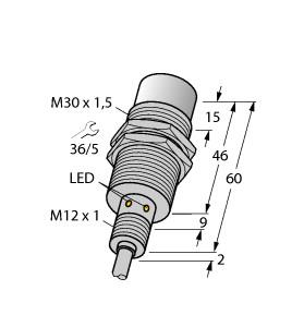 [1634821] Turck Inductive Sensor, For the Food Industry (NI30U-EM30WD-AP6X)