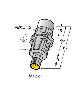 [1634861] Turck Inductive Sensor, For the Food Industry (NI30U-EM30WD-AP6X-H1141/3GD)