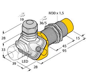 [1634765] Turck Inductive Sensor, For the Food Industry (NI30U-EM30WDTC-AP6X)