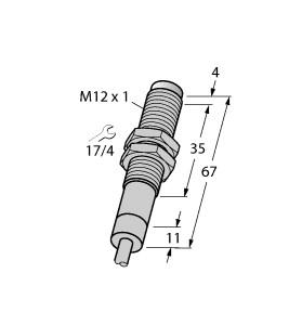 [1633110] Turck Inductive Sensor, For Harsh Environments and Temperatures up to 120°C (NI4-EM12D-AP6/S120)