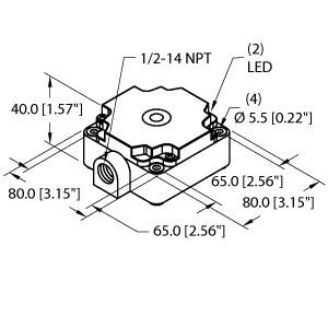 [15207] Turck Inductive Sensor, With Increased Switching Distance (NI50-CP80-VN4X2/F2-S10)