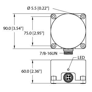 [15103] Turck Inductive Sensor (NI60-K90-VP4X-B2141)