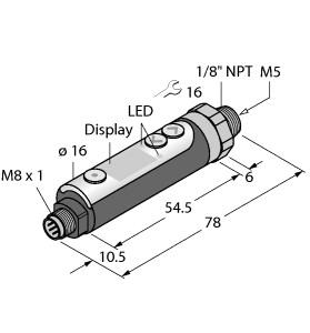 [6833007] Turck Pressure Sensor, IO-Link with 2 PNP Transistor Switching Outputs (PK010R-P14-2UP8X-V1141)