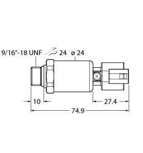[100003670] Turck Pressure Transmitter, With Current Output (2-Wire) (PT100R-2121-I2-DT043P)