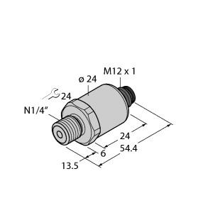 [6836806] Turck Pressure Transmitter, With Current Output (2-Wire) (PT30PSIG-1003-I2-H1143)