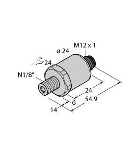 [6836850] Turck Pressure Transmitter, With Current Output (2-Wire) (PT30PSIG-2014-I2-H1141)