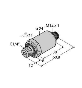 [6836633] Turck Pressure Transmitter, With Current Output (2-Wire) (PT400R-2004-I2-H1141)