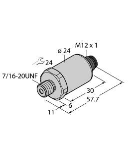 [6837381] Turck Pressure Transmitter, With Current Output (2-Wire) (PT7500PSIG-2005-I2-H1143/X)