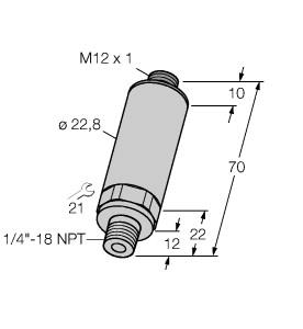 [6831463] Turck Pressure Transmitter, With Current Output (2-Wire) (PT750PSIG-13-LI3-H1131)