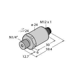 [6837208] Turck Pressure Transmitter, With Current Output (2-Wire) (PT750PSIG-2003-I2-H1141)